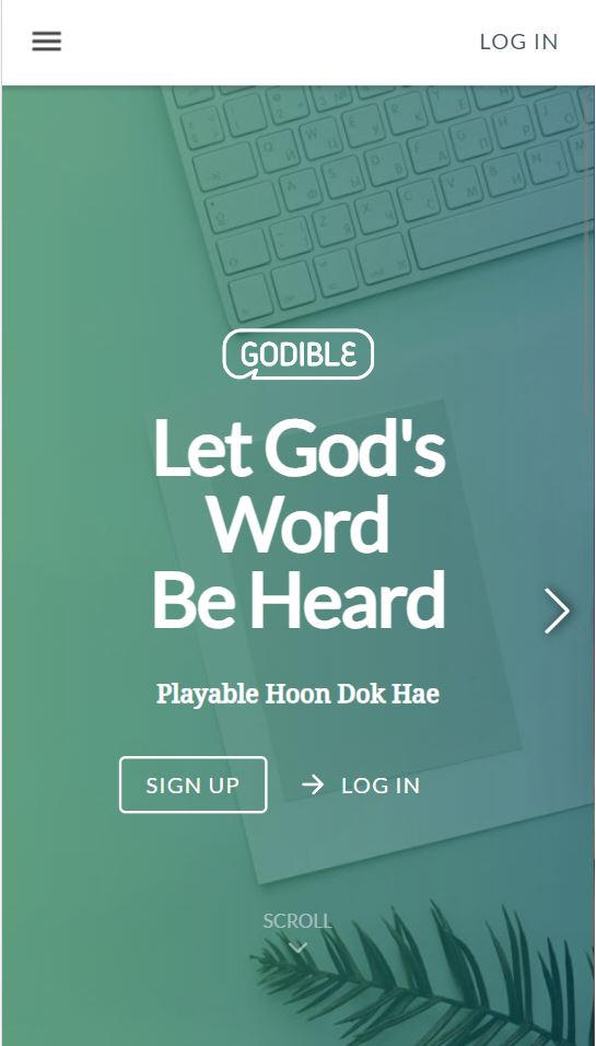 Godible Mobile ready welcome page