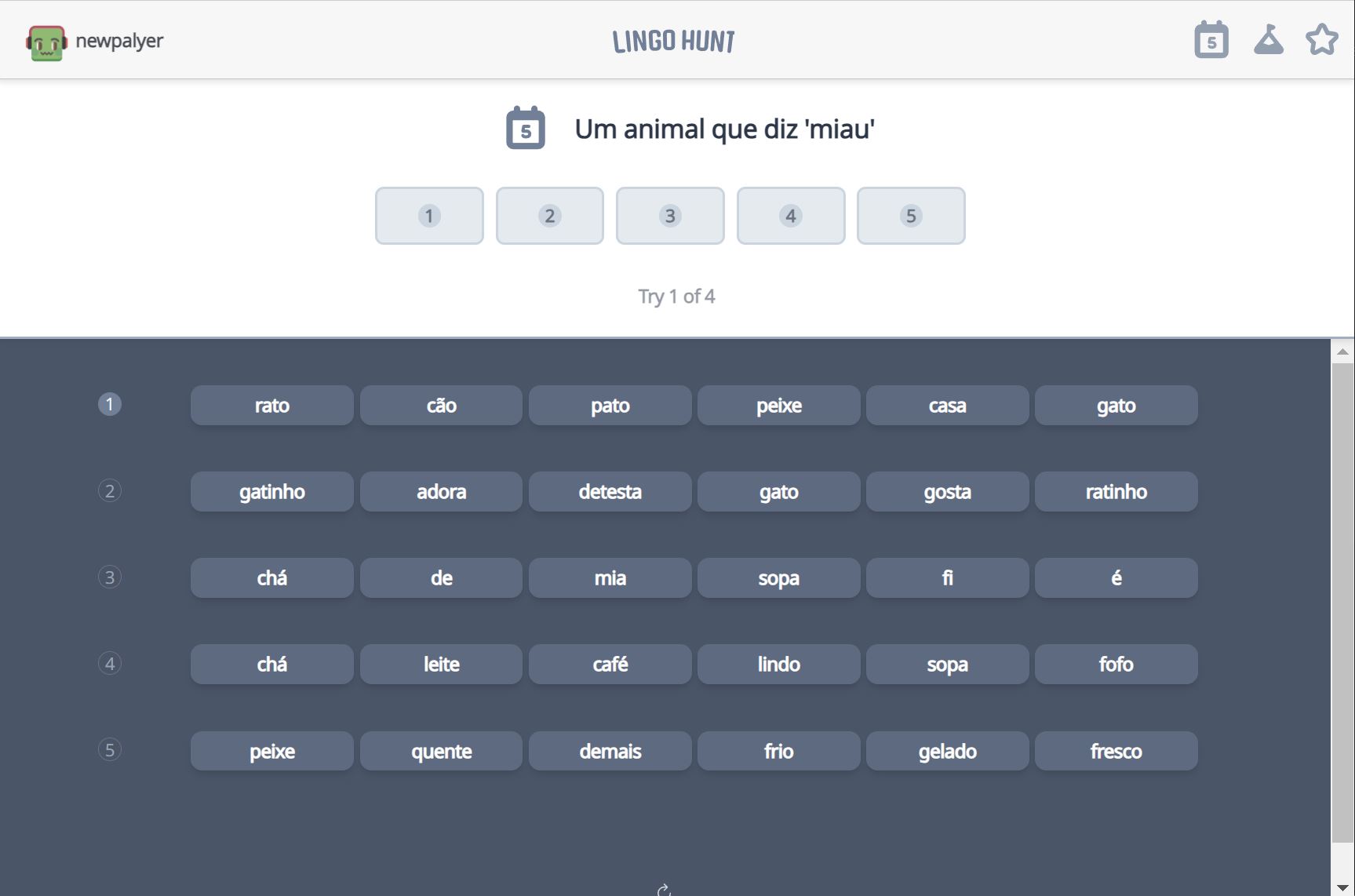 Lingohunt UX